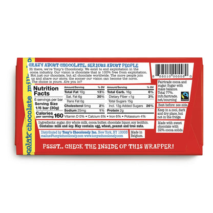 Tony's Chocolonely 32% Milk Chocolate Bar, 180g