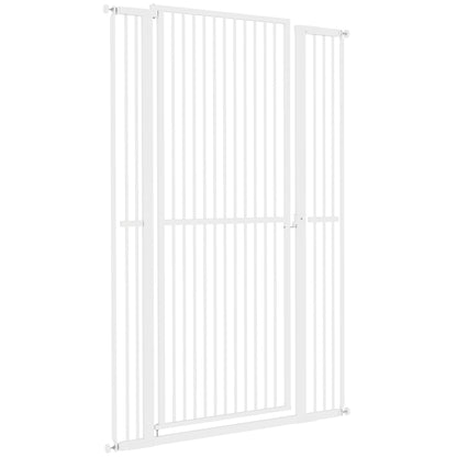 59" Extra Tall Cat Gate, 30"-41" Pet Gate with 2.8" and 5.5" Extensions, for Doorway, Hallway, Stairway, Black
