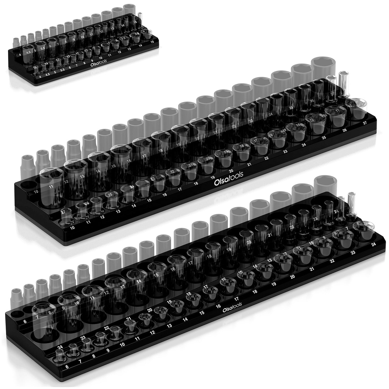 3-Row Magnetic Socket Holder