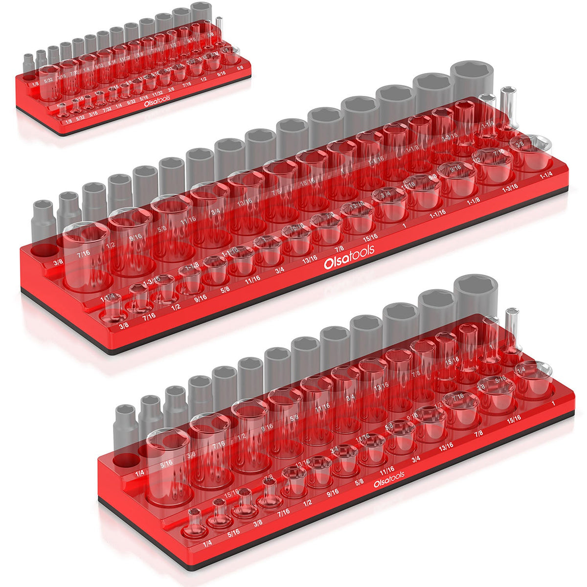 3-Row Magnetic Socket Holder