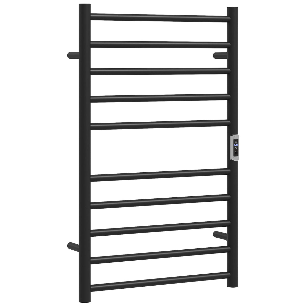Wall Mounted Heated Towel Rack 10-Bar Electric Towel Warmer with Timer Adjustable Temperature Plug-in