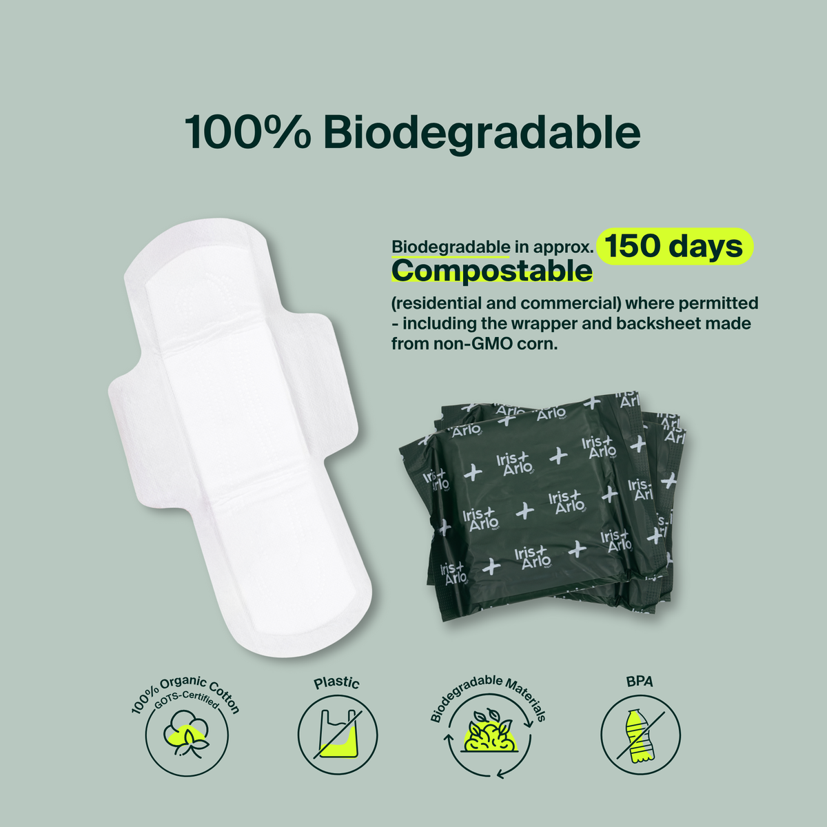 100% Organic Cotton Super Pads