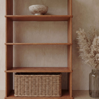 4 shelf bookcase in red oak