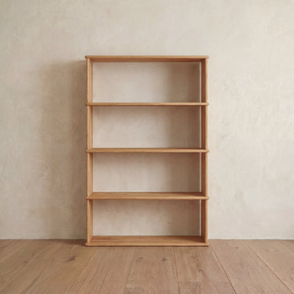 4 shelf bookcase in white oak