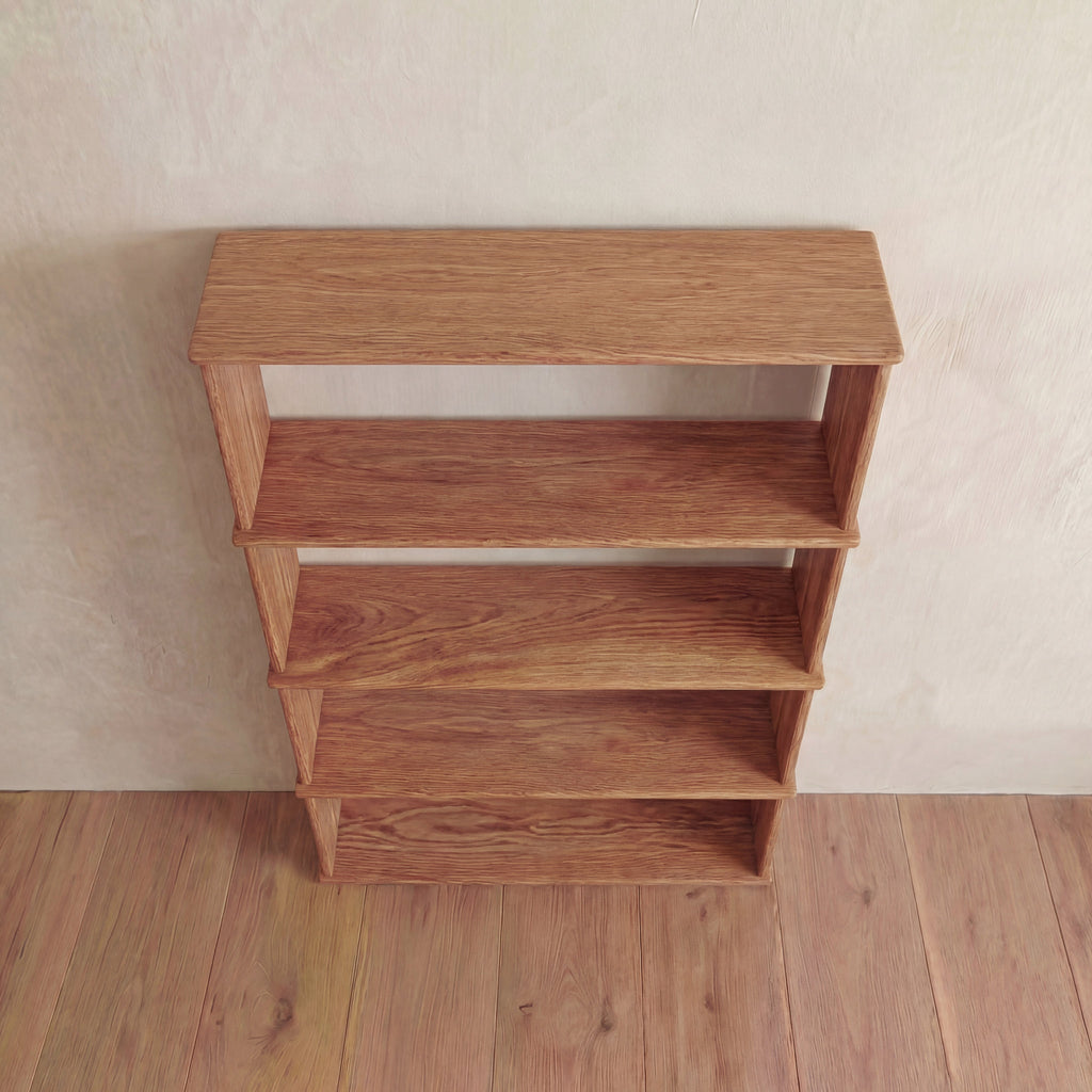 4 shelf bookcase in red oak