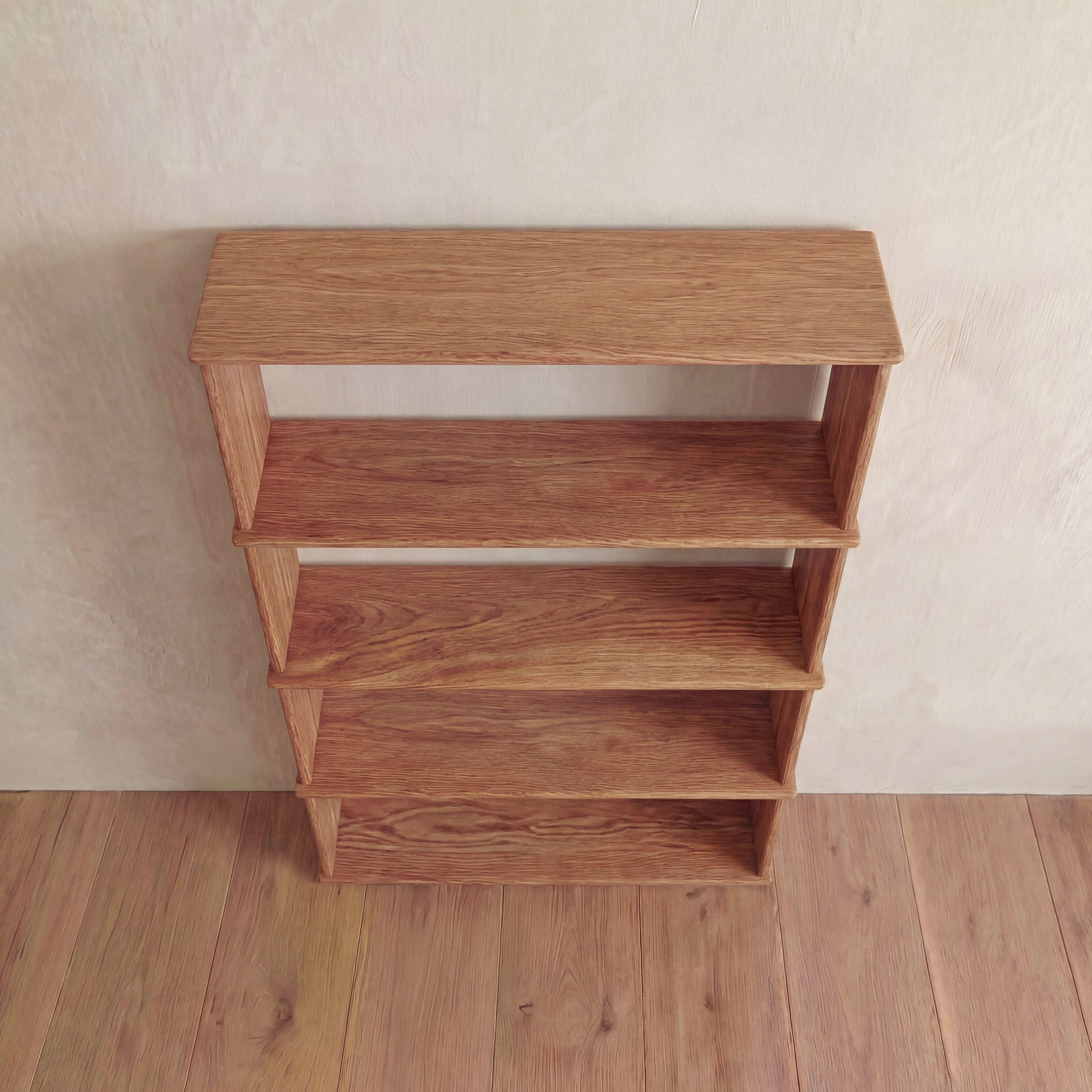 4 shelf bookcase in red oak