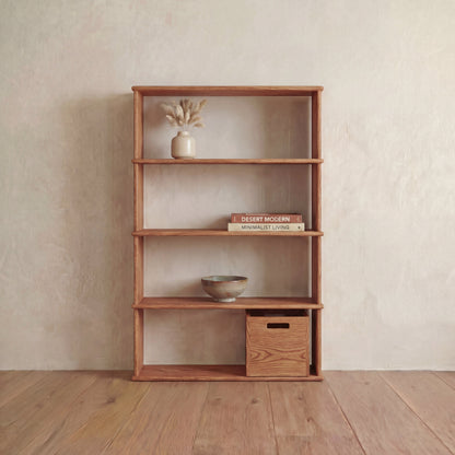 4 shelf bookcase in red oak