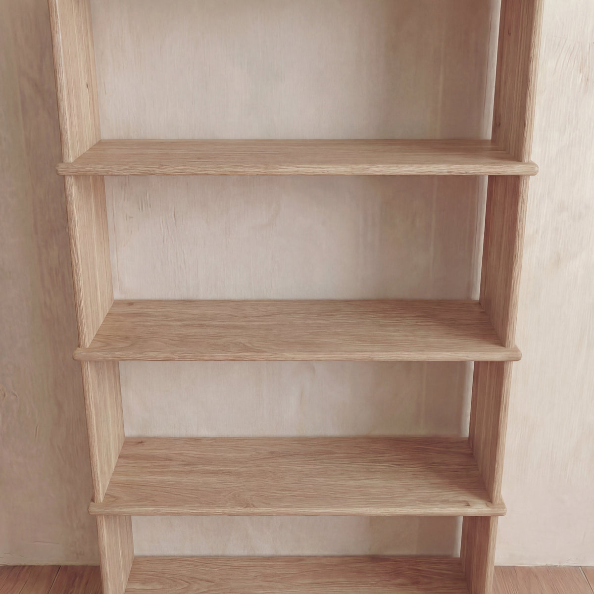 4 shelf bookcase in white oak
