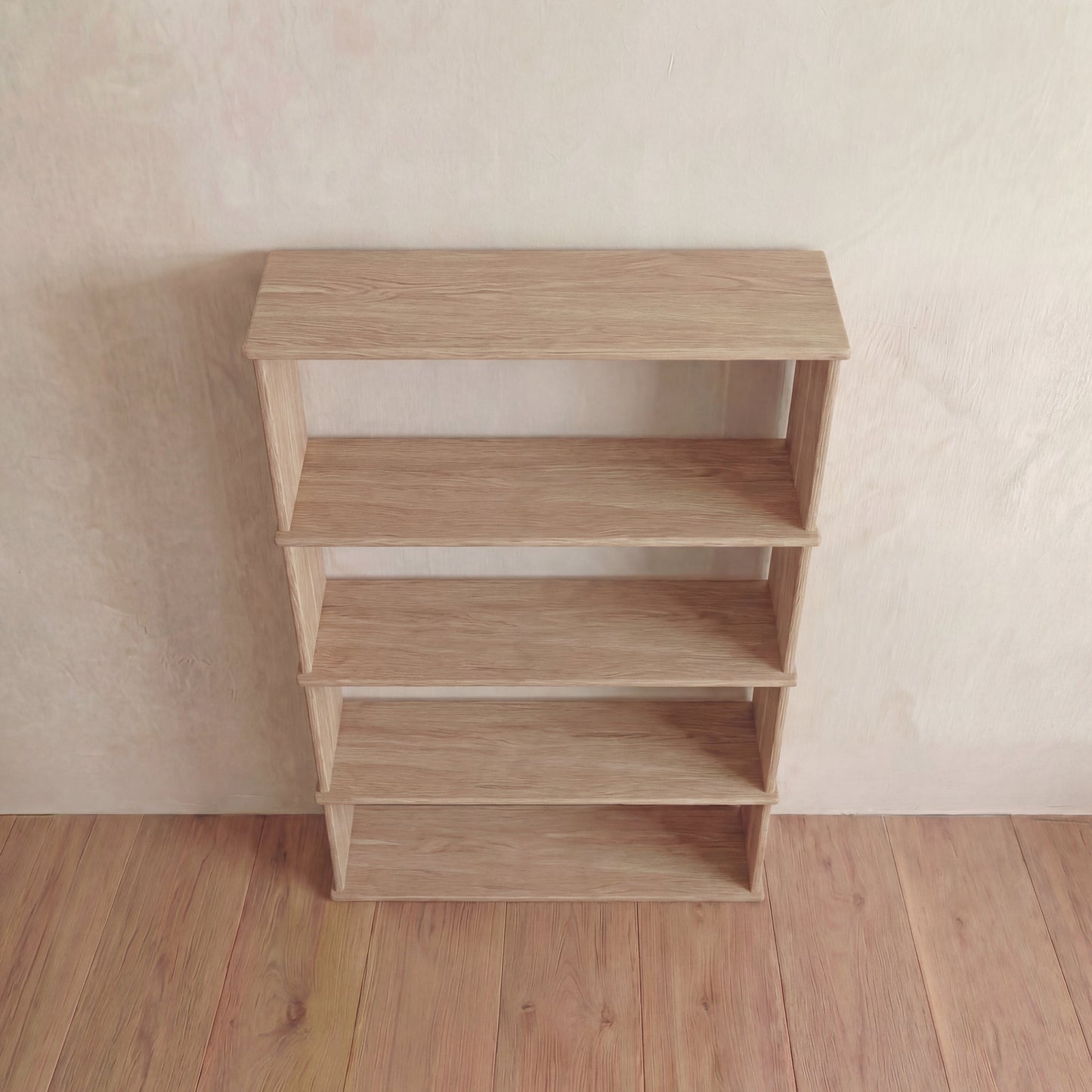 4 shelf bookcase in white oak