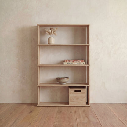 4 shelf bookcase in white oak
