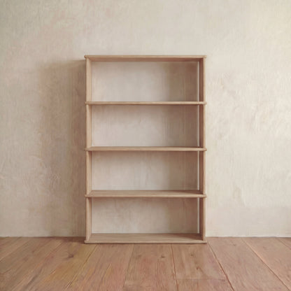 4 shelf bookcase in white oak