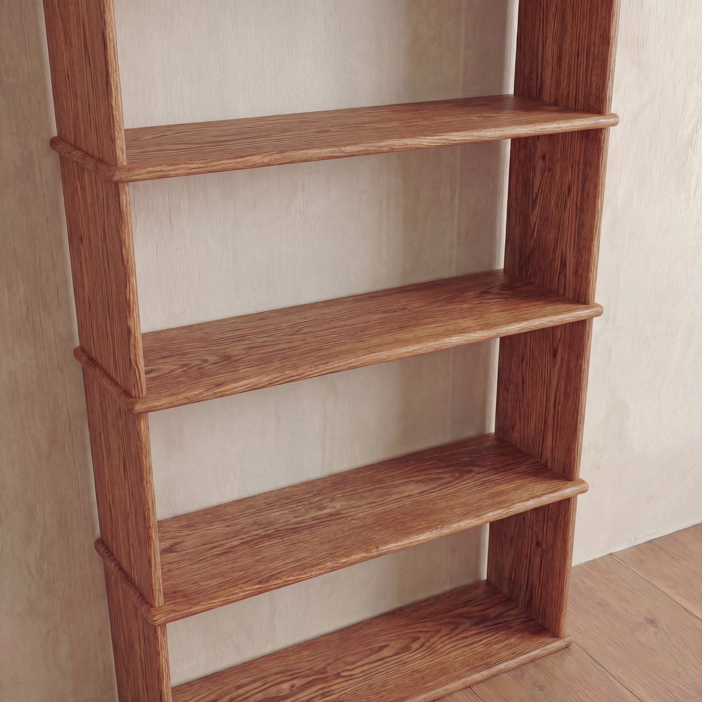 4 shelf bookcase in red oak