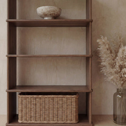 4 shelf bookcase in walnut