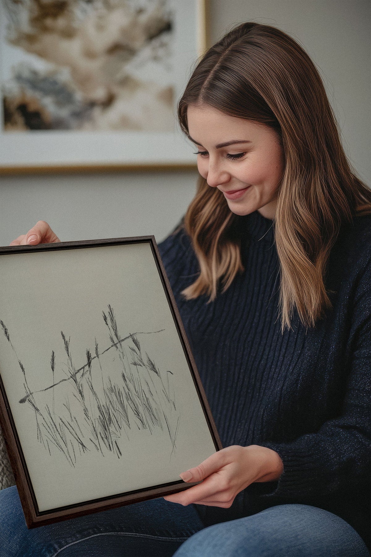 TIGES AUX VENT, Oeuvre sur toile étirée