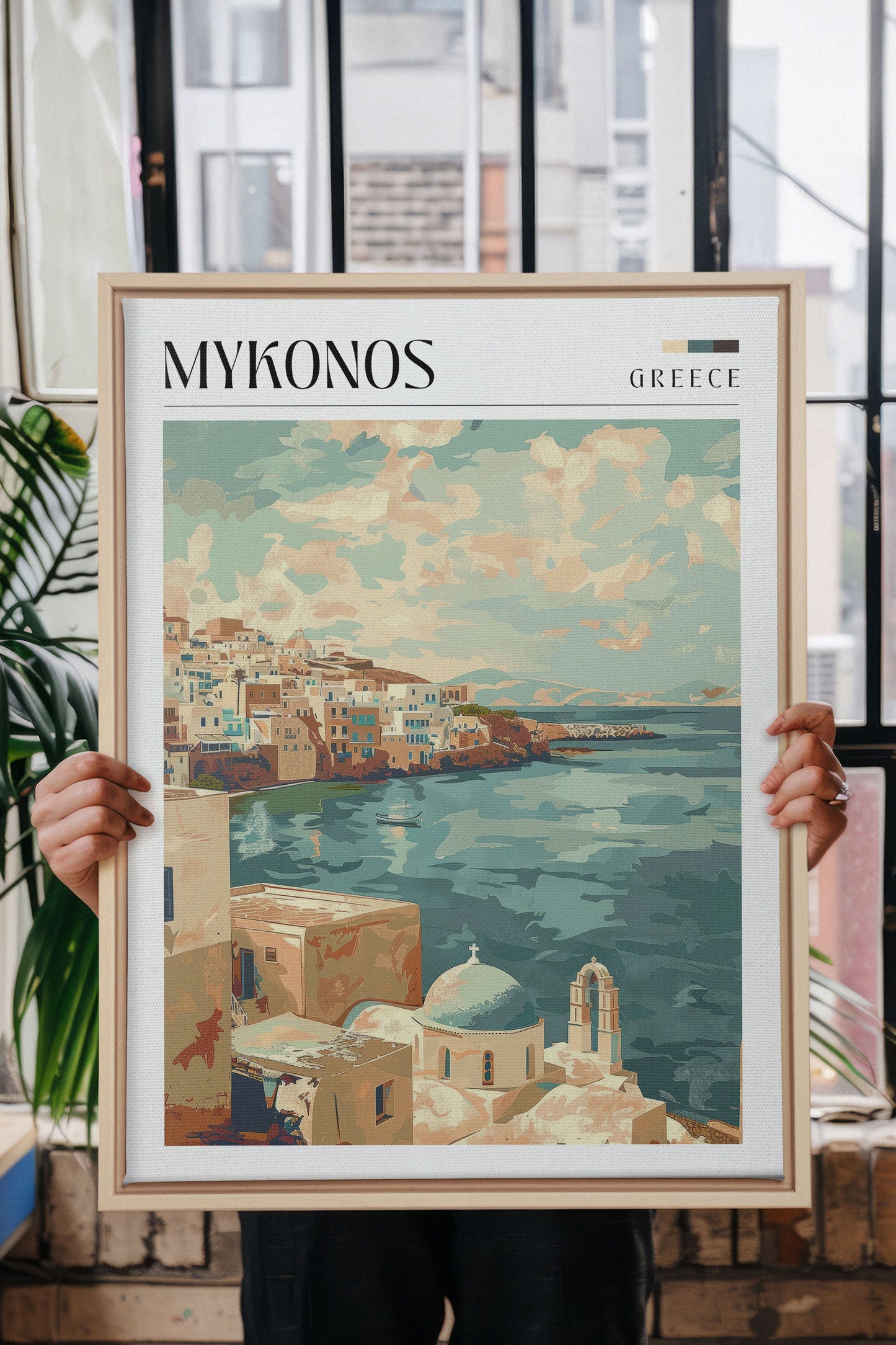 Mykonos, Oeuvre sur toile étirée