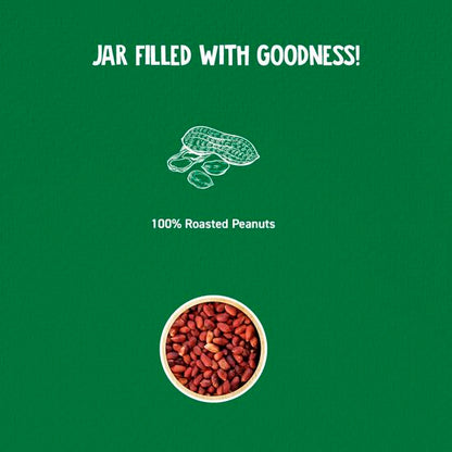 Natural Peanut Butter Smooth, Unsweetened, 100% Roasted Peanuts - 30% Protein, Source of Healthy Fats, No Added Sugar & Salt