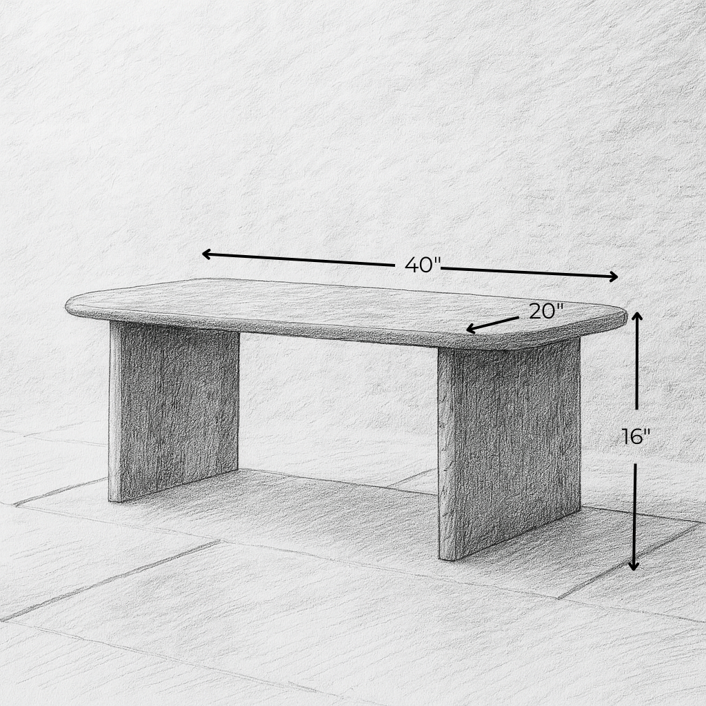 40 inch coffee table in white oak