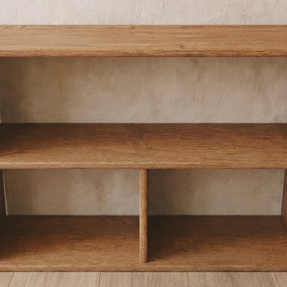 40 inch bookshelf TV stand in red oak