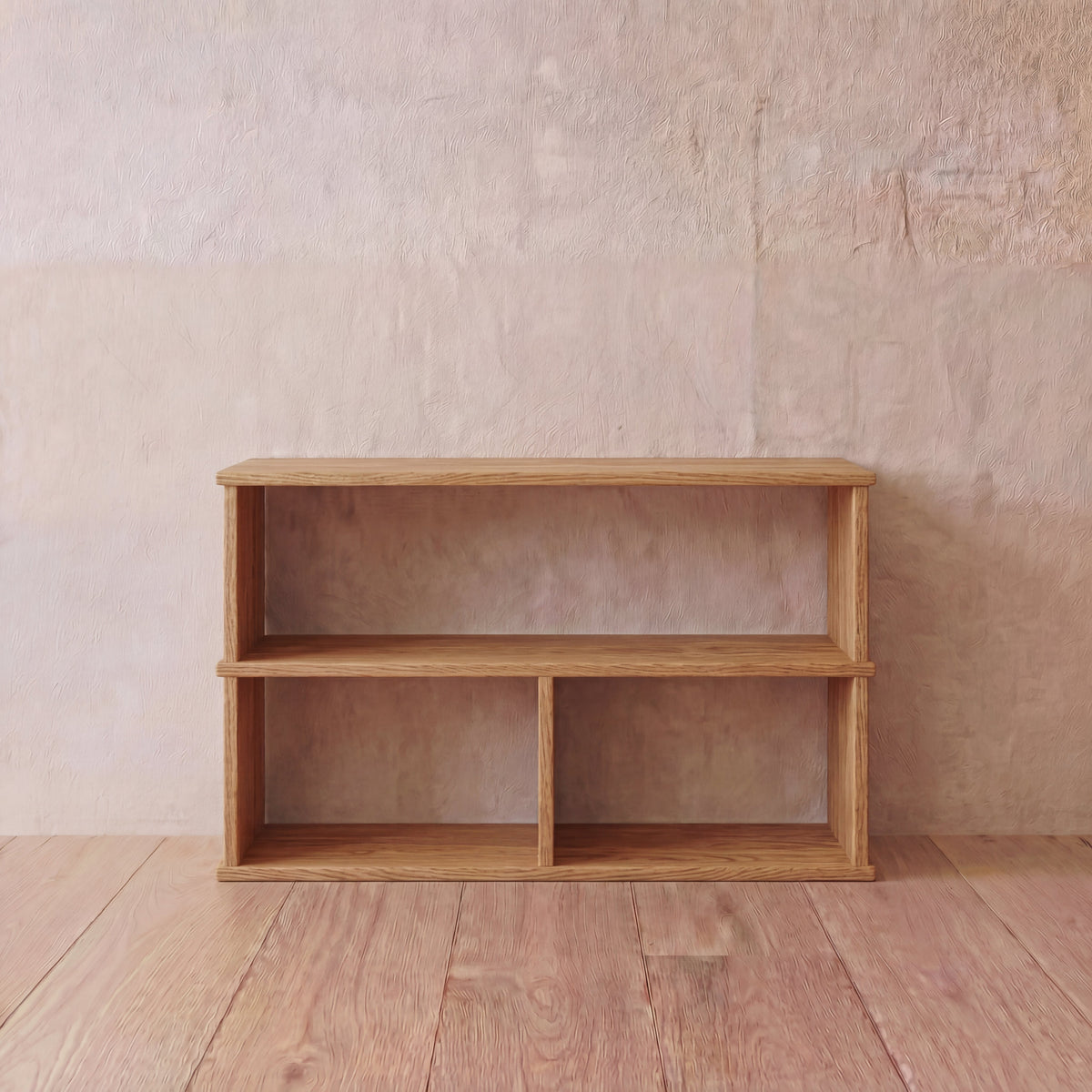 40 inch bookshelf TV stand in white oak