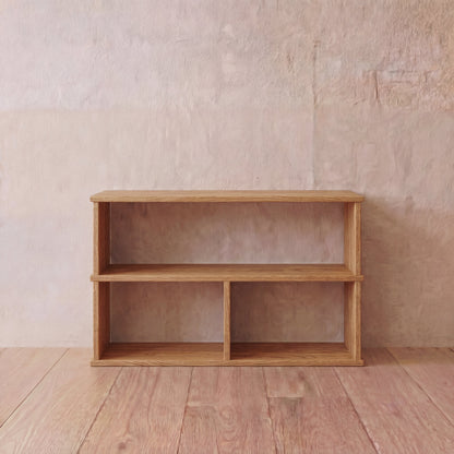 40 inch bookshelf TV stand in white oak