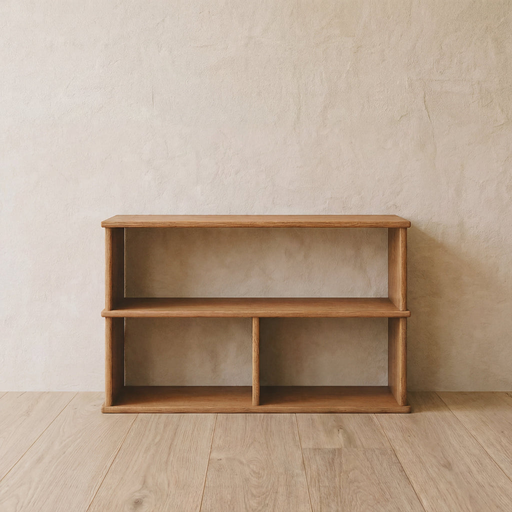 40 inch bookshelf TV stand in red oak