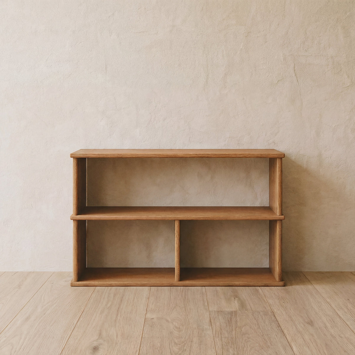 40 inch bookshelf TV stand in red oak