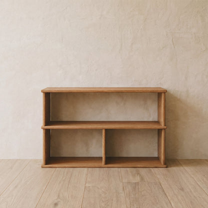 40 inch bookshelf TV stand in red oak