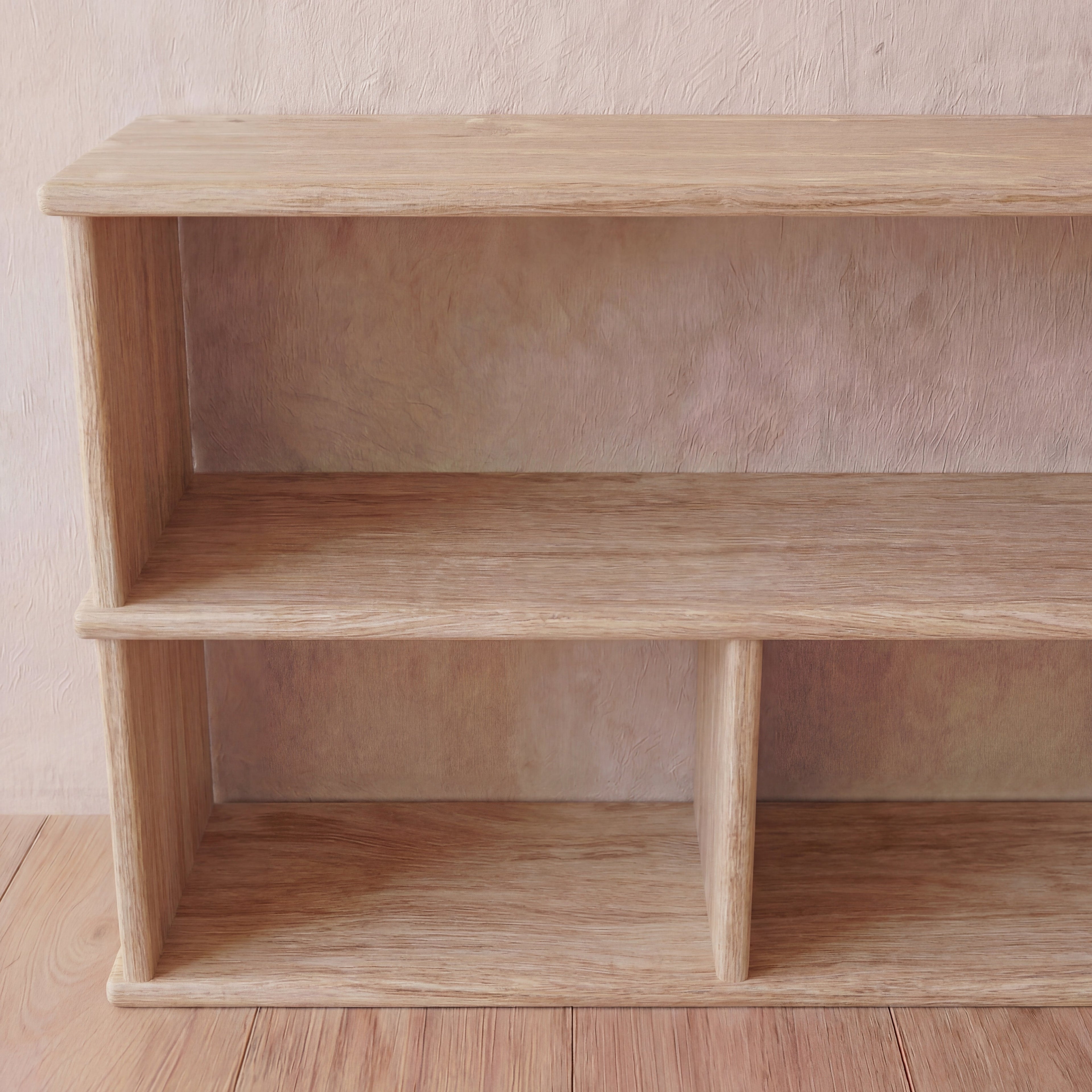 40 inch bookshelf TV stand in white oak