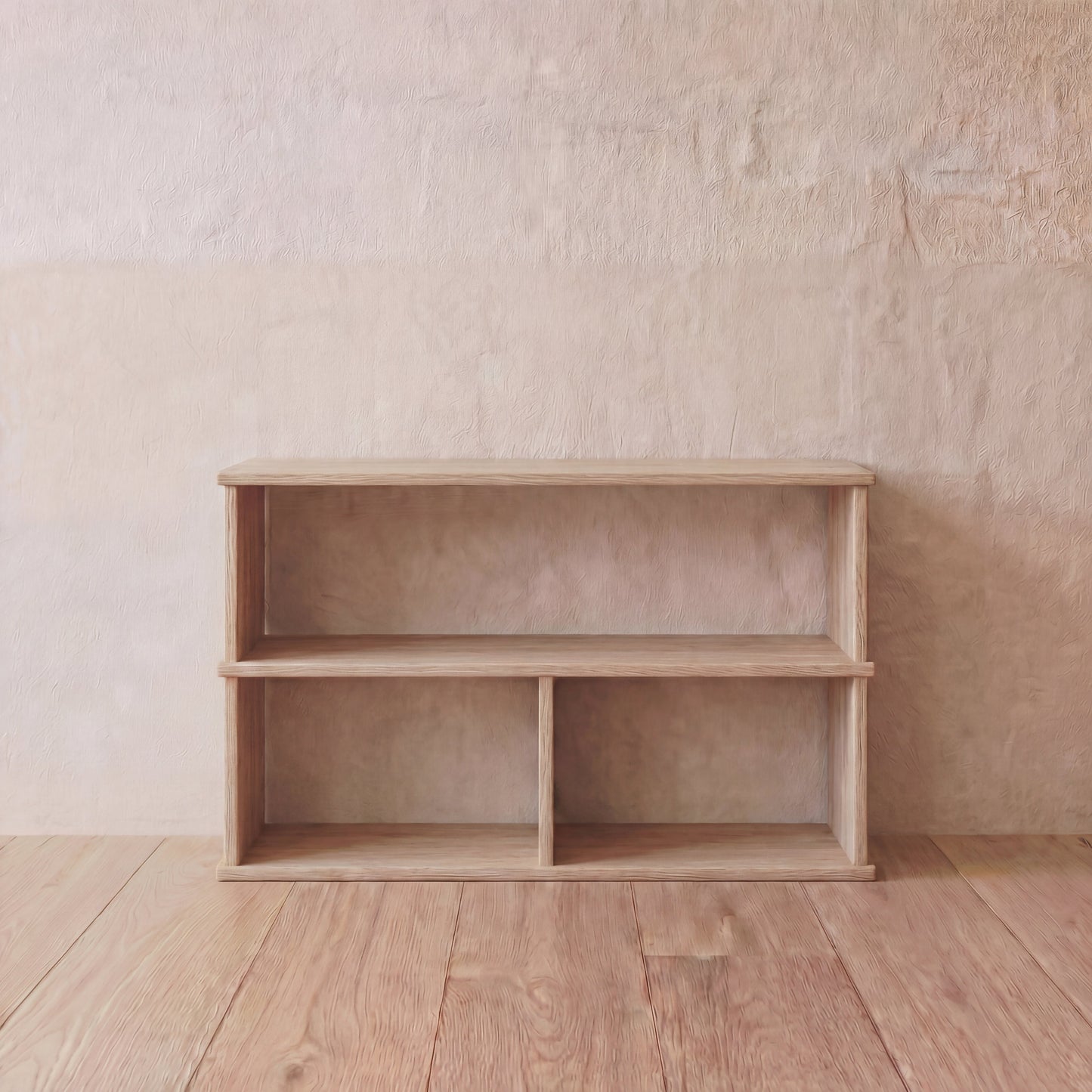 40 inch bookshelf TV stand in white oak