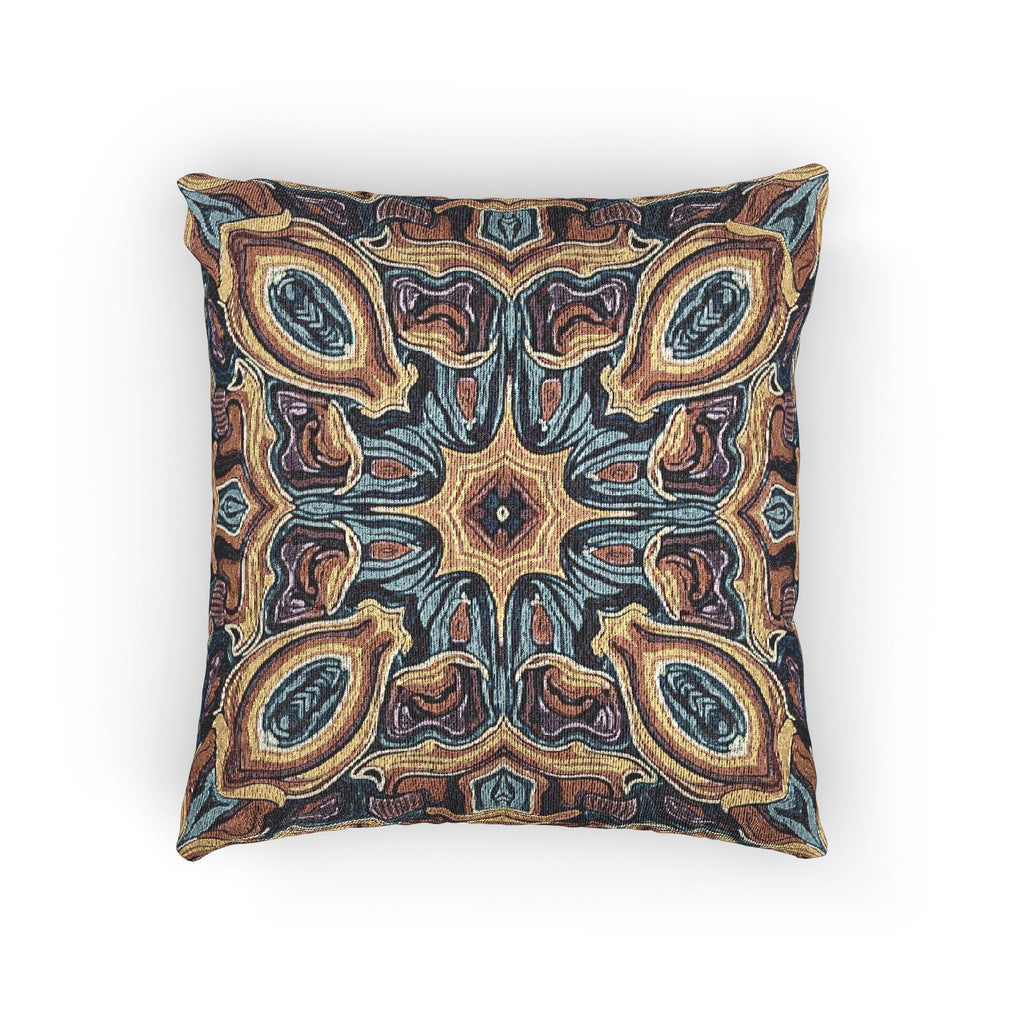 Bohemian Woven Pillow – Mosaic Medallion Decorative Throw Pillow