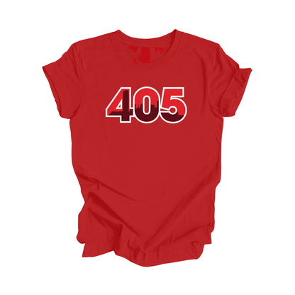 405 Oklahoma City Oklahoma USA Area Code City Skyline Gift - Unisex T-Shirt - Inspired X