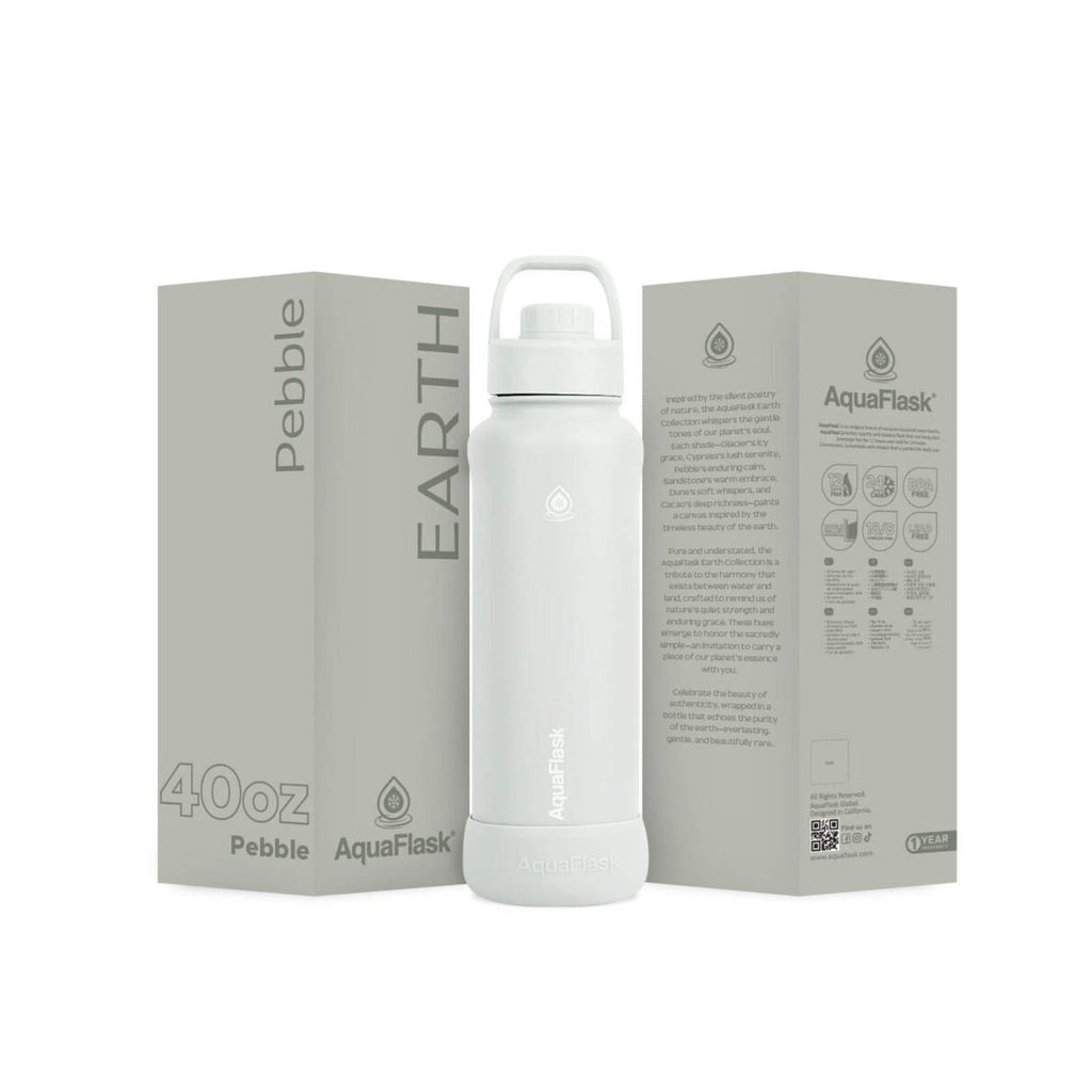 AquaFlask Earth Collection 40oz Insulated Stainless Steel Water Bottle – Hot & Cold, Leak-Proof, Reusable