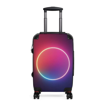 Neon Halo Carry-On Suitcase – Gradient Circle Luggage Cover