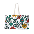 Colorful Floral Pattern Weekender Bag | Spring Flower Large Tote Bag