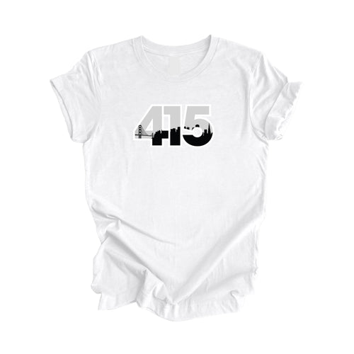 415 San Francisco California USA Area Code City Skyline Gift - Unisex T-Shirt - Inspired X