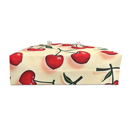 Cherry Pattern Weekender Bag — Retro Red Cherries Travel Tote