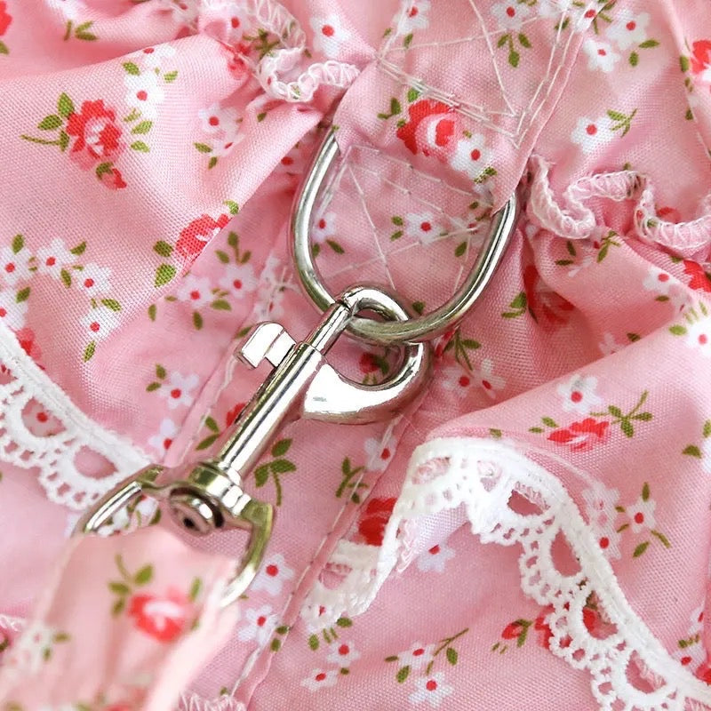 Floral Dog Harness and Leash Set | Dog Walking Set