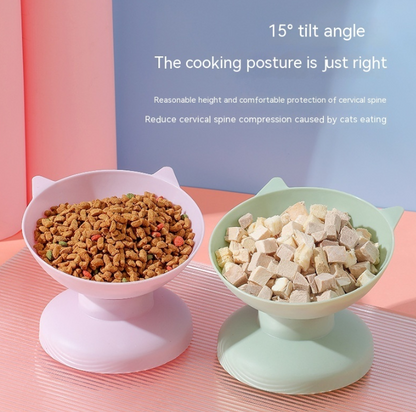 Oversize Cat Food Bowl — Durable Plastic Pet Dish in 6 Colors