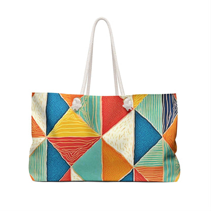 Colorful Geometric Triangle Pattern Weekender Bag | Bright Travel Tote | Beach Tote | Large Tote Bag| Mom carry on bag