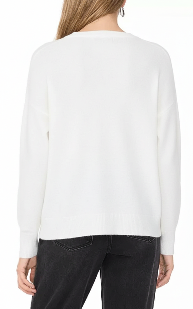 Sam & Jess                                             Women’s Embellished Pearl Crewneck Sweater