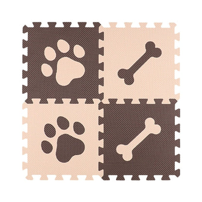 [ ケース販売 ]  SmartAngel  抗菌くみあわせマット 8枚入り（ブラウン&ベージュ:DOG）×12個入 [西松屋]【日本出荷】