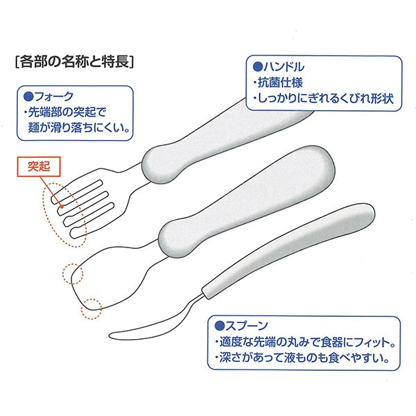 [ ケース販売 ]  SmartAngel  ステンレススプーン＆フォーク 抗菌ケース付き（ブルー・グリーン）×80個入 [西松屋]【日本出荷】
