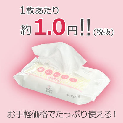 【日本製】[ ケース販売 ]  SmartAngel  手・口ふき 640枚（80枚×8個）×6個入 [西松屋]【日本出荷】