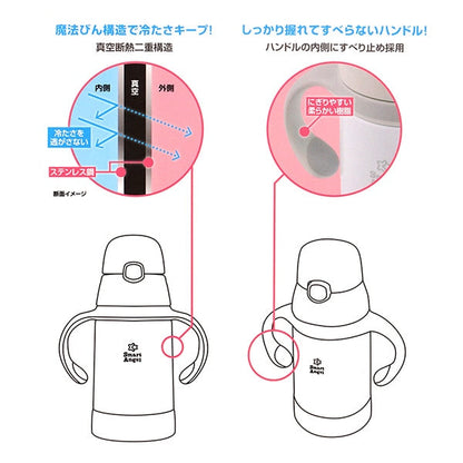 [ ケース販売 ]  SmartAngel  ステンレス保冷ストローマグ（グレー）×24個入 [西松屋]【日本出荷】