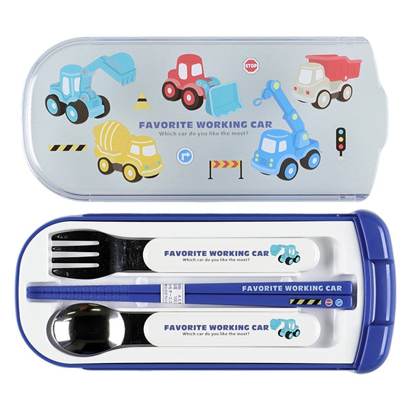 【日本製】[ ケース販売 ]  SmartAngel  抗菌トリオセット（はたらくくるま）×60個入 [西松屋]【日本出荷】