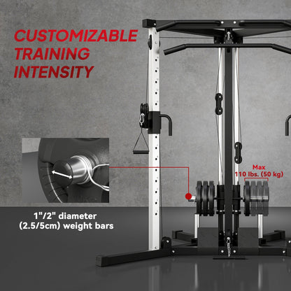 Multifunctional Home Gym Machine with Pull Up Bar, 15-Position Adjustable Strength Training Workout Station