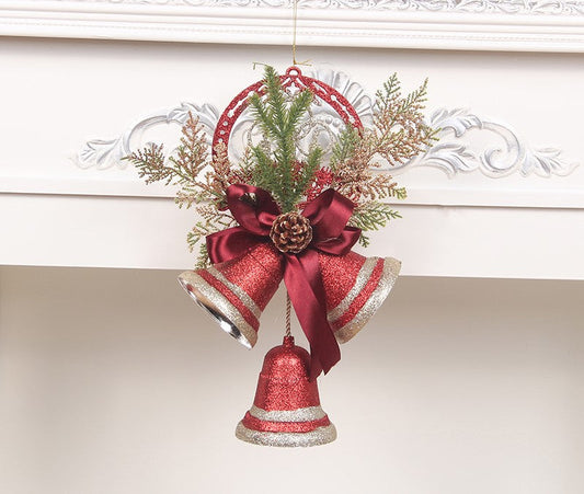 Christmas Bell Ornaments, Pearlescent Paper Tree Decorations