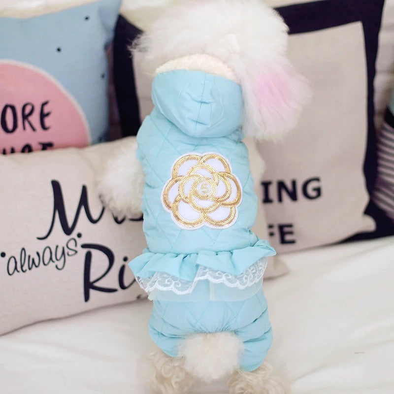 Coco Chewnel Winter Dog Jumpsuit | Full Body Cold Weather Onesie
