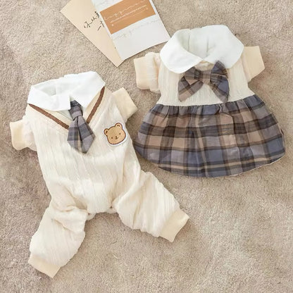 Samuel School Outfit for Dogs – Matching Dog Dress and Sweater Set