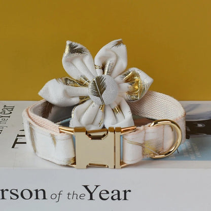 Daisy Bloom Engraved Dog Collar and Leash Set | Personalized Walking Accessories